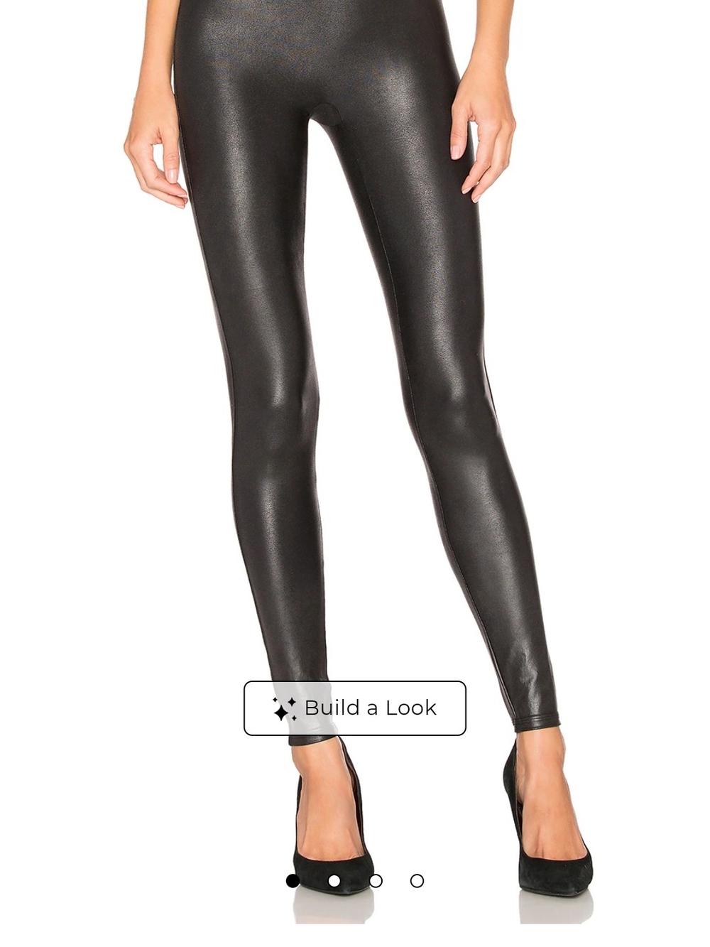 SPANX Black Faux Leather High-Rise Leggings - Medium